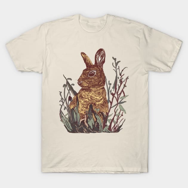 Foliage Bunny T-Shirt by minniemorrisart